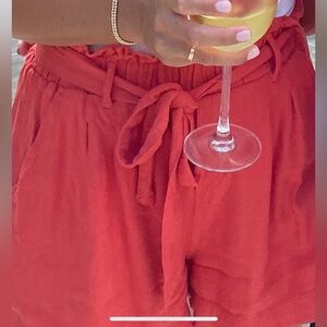 American Eagle High Waisted Tie Front Shorts